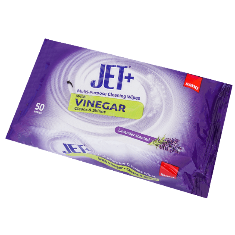 Șervețele umede universale Sano Jet Wipes cu oțet, 50 bucăți